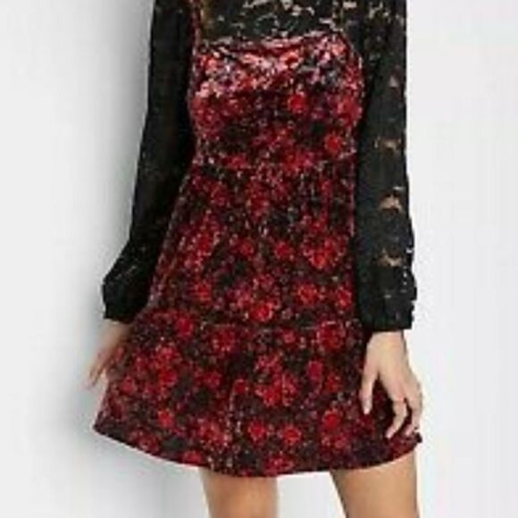 NWT Velvet Tiered Slip Dress - Picture 1 of 3